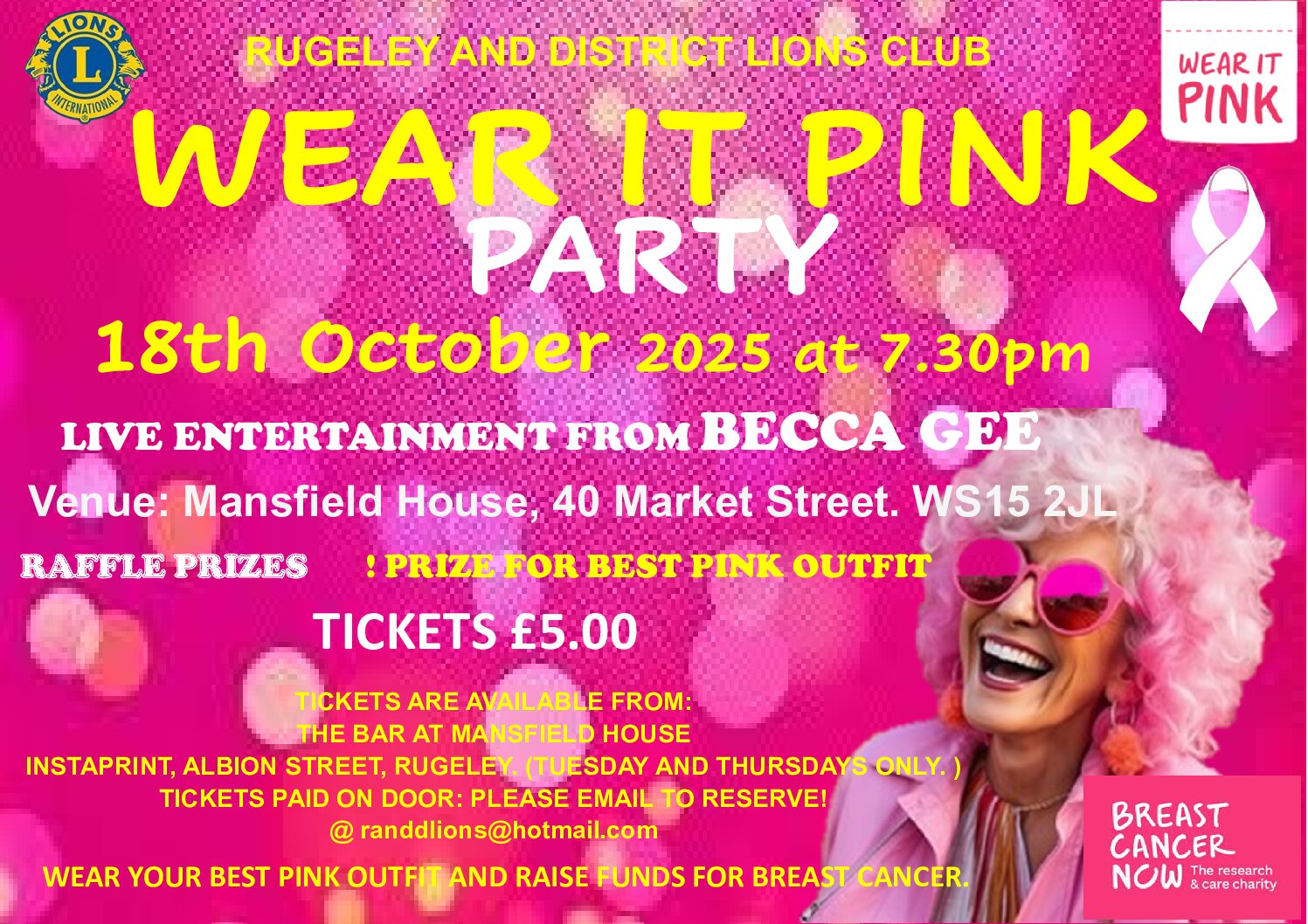 Wear It Pink evening at The Mansefield