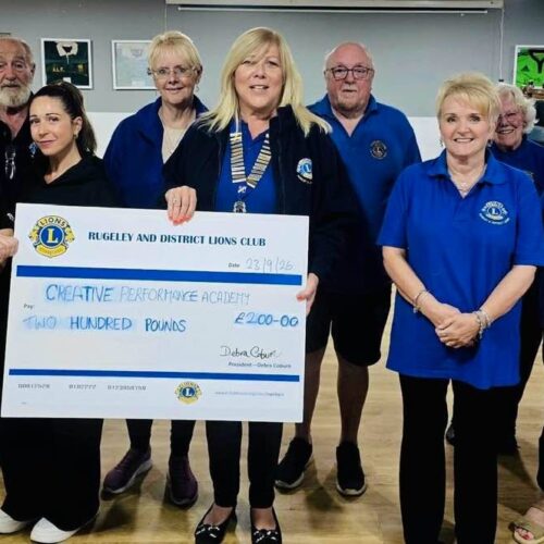 RUGELEY LIONS SUPPORT CREATIVE PERFORMANCE ACADEMY